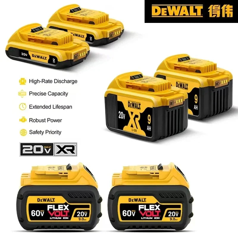 DeWALT Original Battery 20V/60V 6Ah 9Ah MAX FlexVolt for DeWALT DCB606 DCB205 DCB206 DCB209 DCB182 Power Tool
