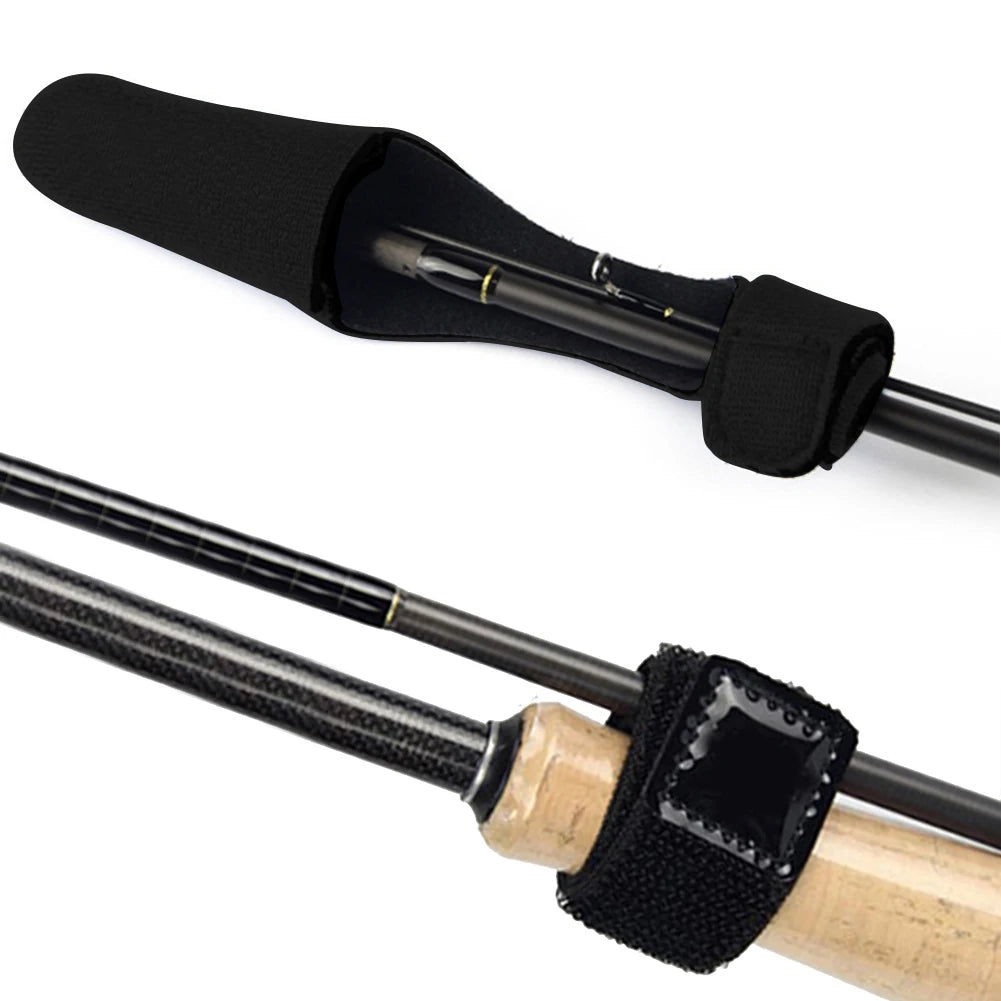 5/10Set 2Pcs/Set Fishing Rod Pole Protector Case Cover Sleeve Fishing Rod Fastener Belts Rubber FIsh Pole Fastening Belt Strap
