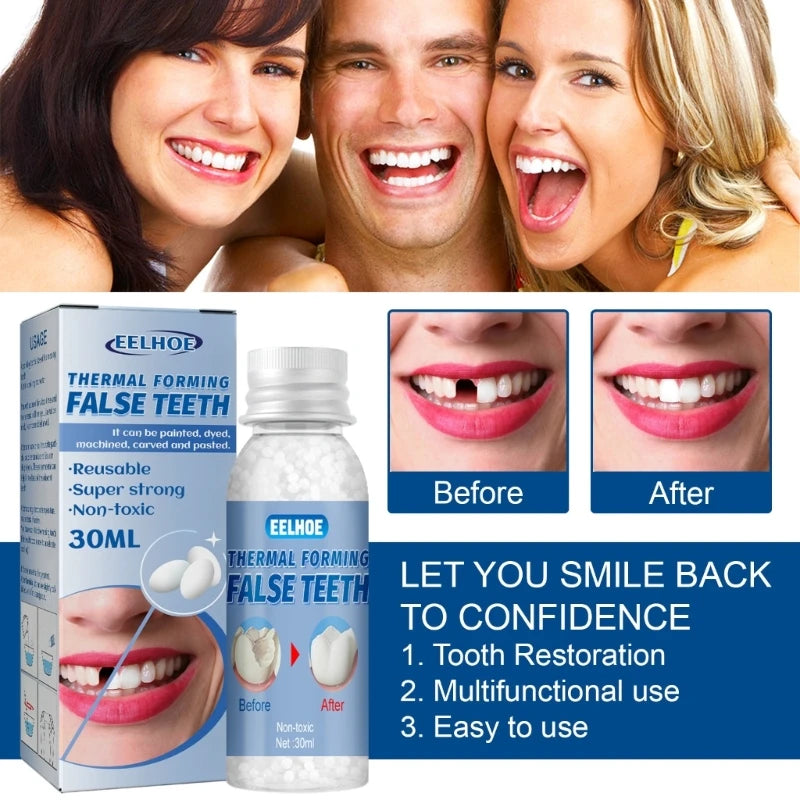 Resin 10ml/20ml/30ml Temporary Tooth Repair Teeth Gaps False Teeth Solid Glue Denture Adhesive Teeth Whitening-Tooth Beauty