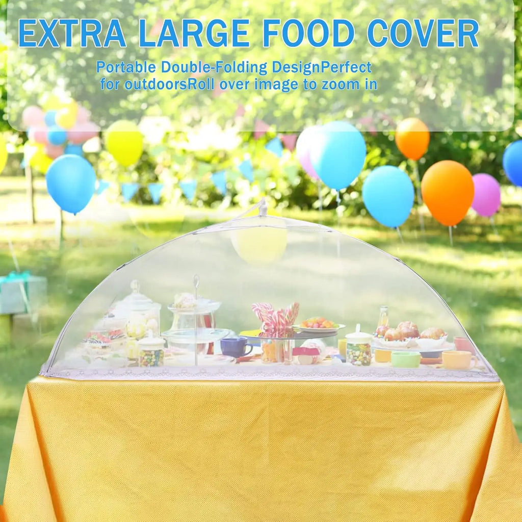 4-Piece Large Mesh Food Cover Tent Set for Outdoor BBQs, Picnics & Parties - Collapsible Design with Storage Bag (2 Sizes)