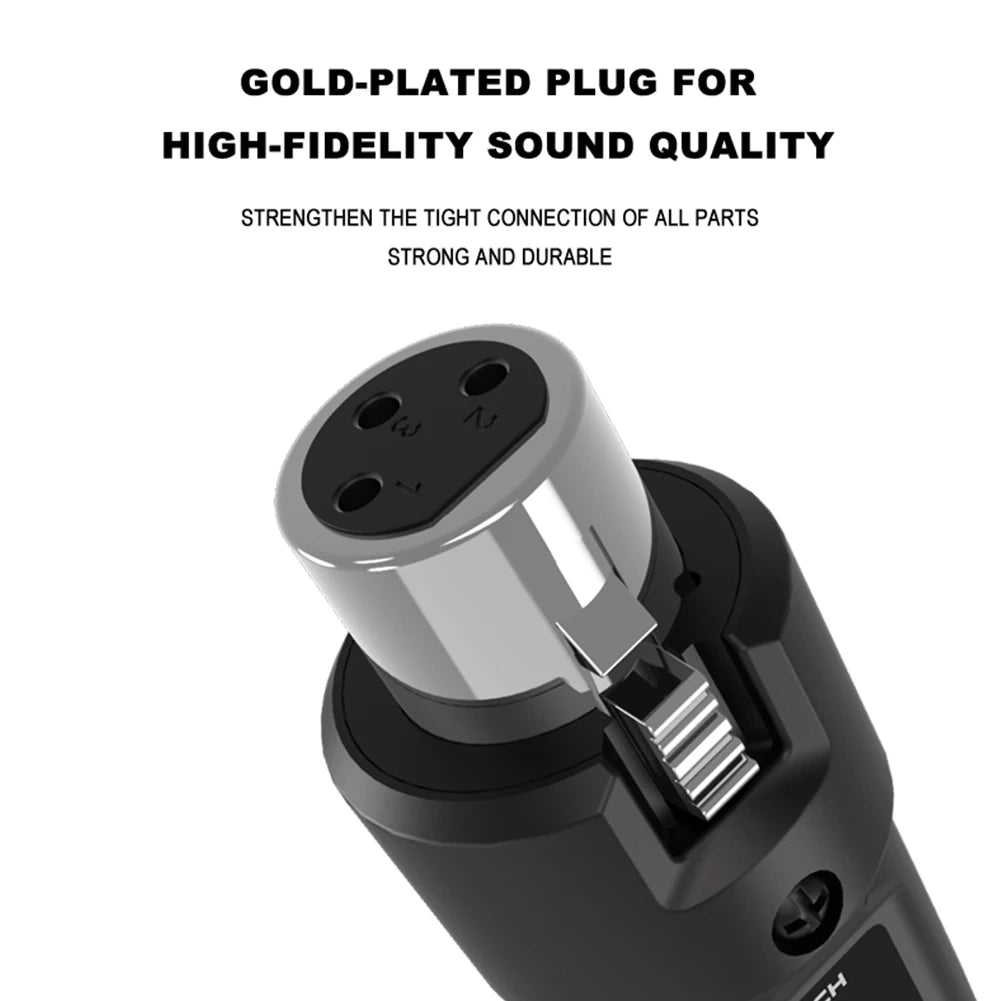 Wireless Microphone Converter XLR Transmitter and Receiver Signal Adapter for Audio Mixer Dynamic Mic Electric Guitar Bass
