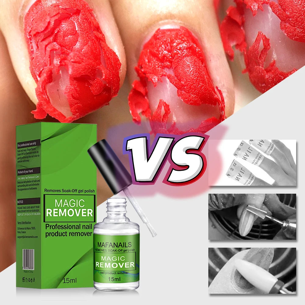 15ml/bottle Professional Non-Irritating Nail Gel Remover Polish Soak-Off 3 Minutes Quickly & Easily Removes Gel Polish 0.5fl.Oz