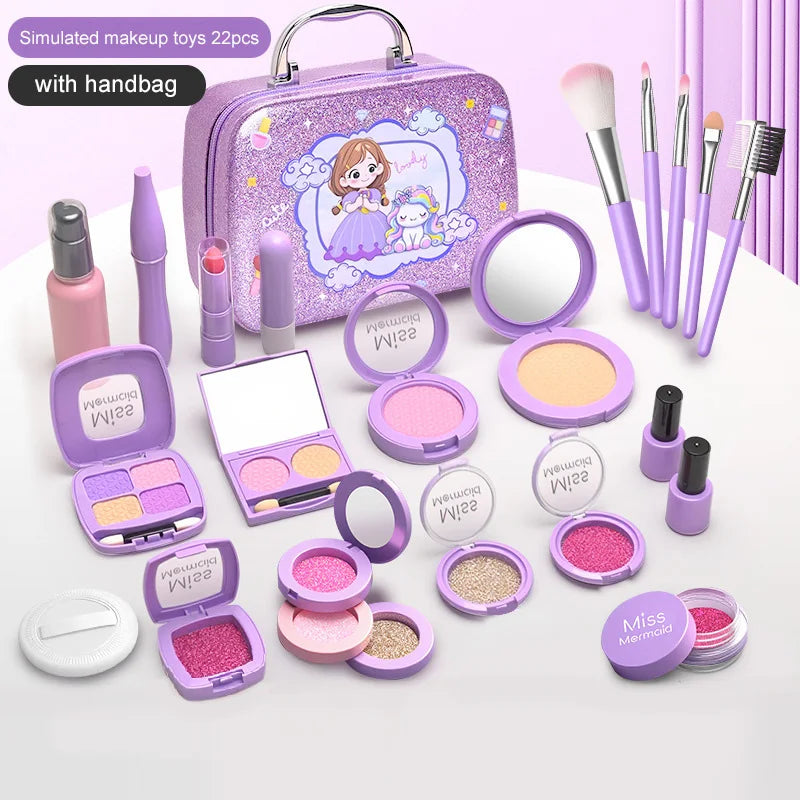 Kids Toys Simulation Cosmetics Set Pretend Makeup Toys Girls Play House Simulation Make up Educational Toys for Girls Fun Game