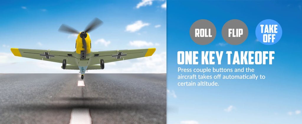 VOLANTEXRC Avión RC BF109 | 4 Canales | RTF | Alerón y Giroscopio | Acrobacias | 3 Modos | Fácil para Principiantes