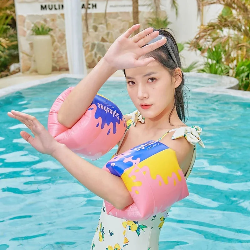 Summer Colorful Inflatable Toy Swimming Arm Ring Pool Water Party PVC Floating Equipment Outdoor Inflatable Toy for Kids Adults
