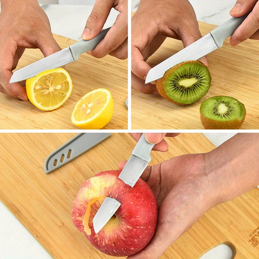 1PC Candy-colored portable fruit knife PP stainless steel thin sharp peeler peel knife kitchen household gadgets