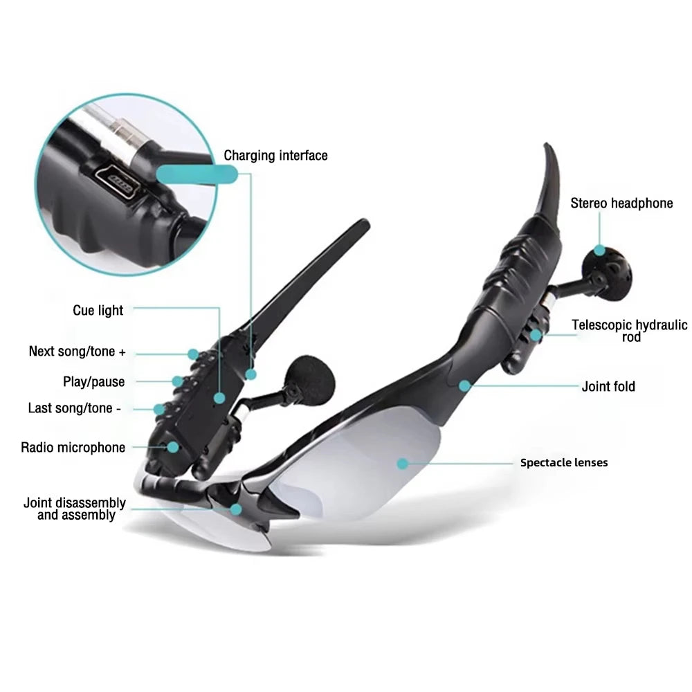 Gafas de Ciclismo Bluetooth 5.0 Toptrek | Polarizadas | Audífono Inalámbrico 🛫