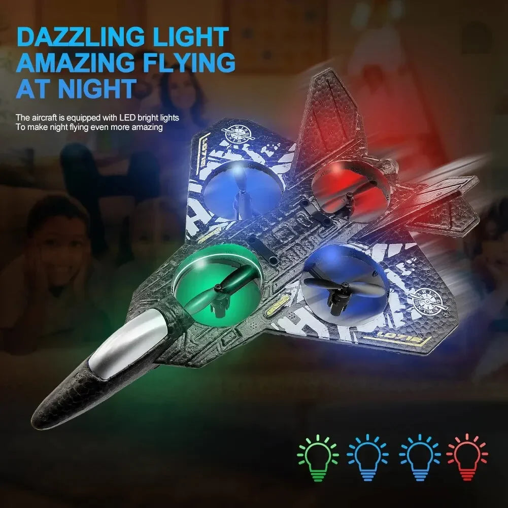 Avión RC Planeador EPP Foam 2.4G con Luces | Control por Gravedad | Regalo Niños ✈️ - Firu Total Sales