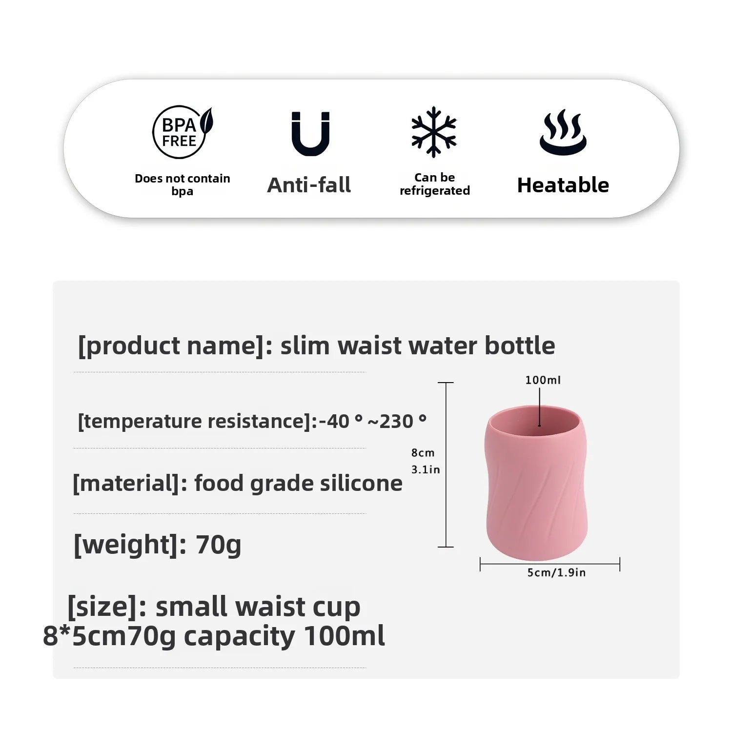 New silicone infant learning drinking cup, baby drinking water, silicone cup for babies over 6 months old to learn