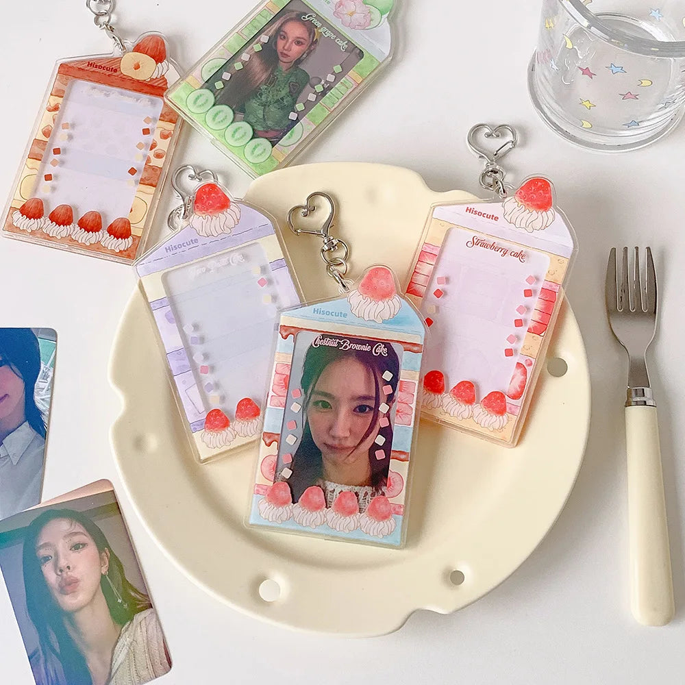 MINKYS Summer Fruit Acrylic 3 inch Kpop Photocard Holder Photo Card Holder Bag Pendant School Stationery