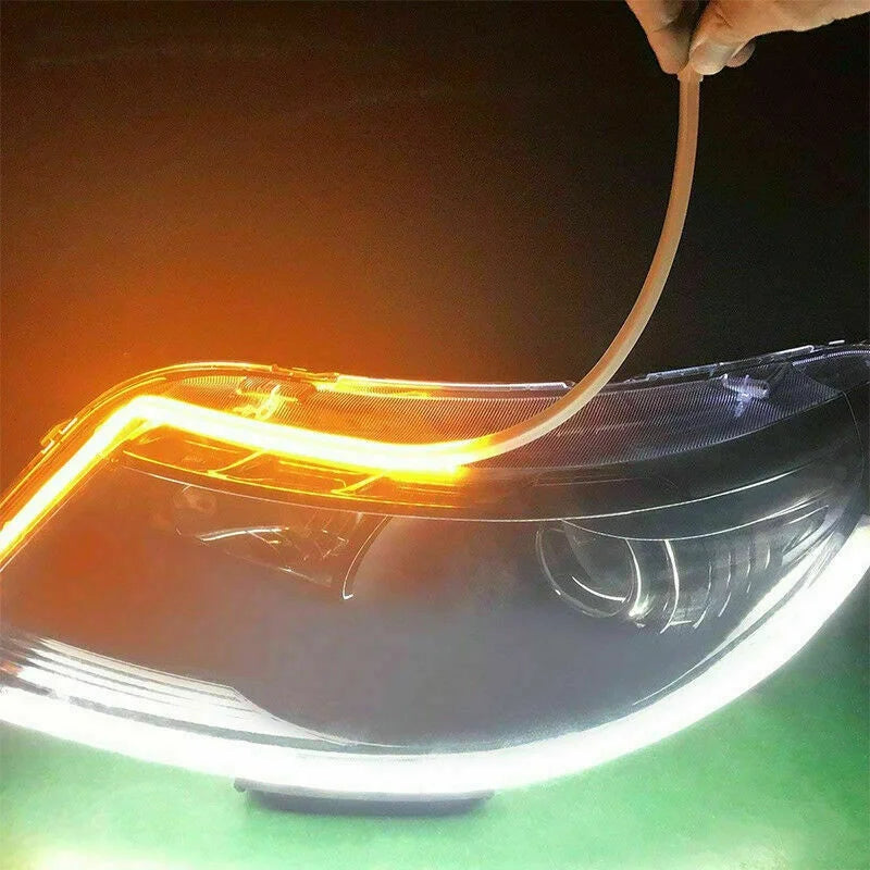 Par Tiras LED DRL 12V | Intermitente Secuencial Switchback | 30/45/60cm | Impermeable | Universal Auto