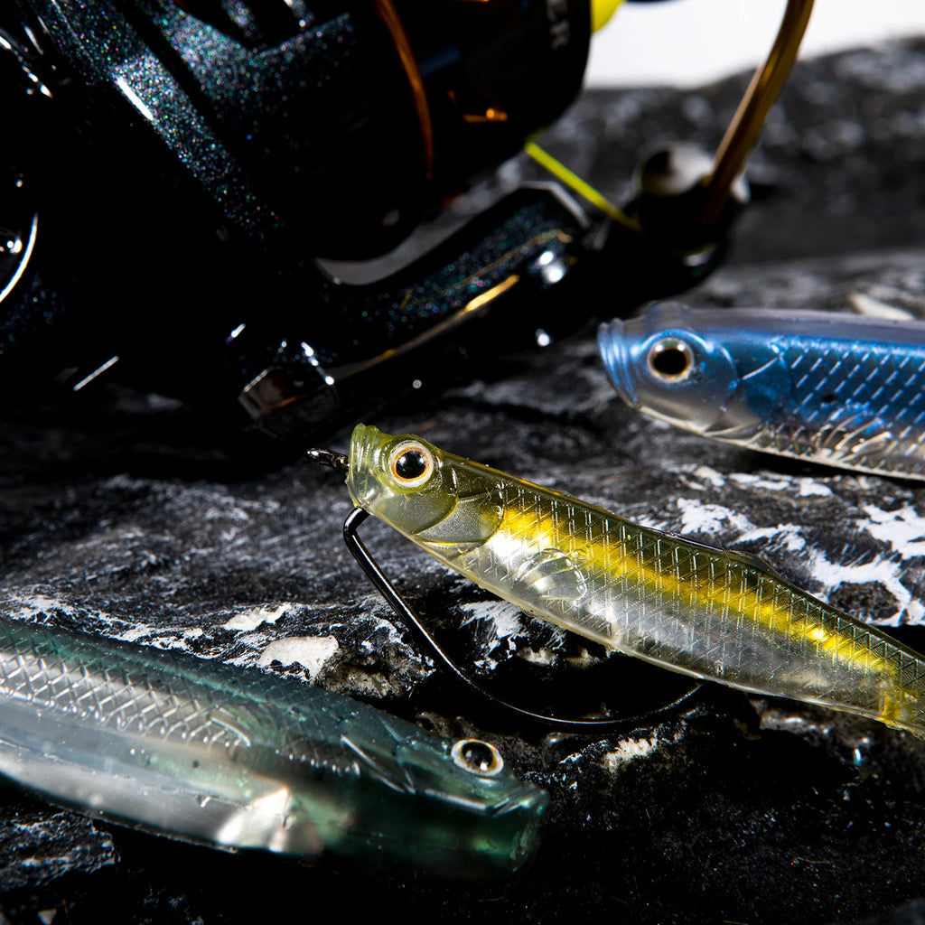 Dr.Fish 5/6 Piezas Señuelo Silicona | Cola Bifurcada | Drop Shot | Bass, Trucha y Lucio | Weedless - Firu Total Sales
