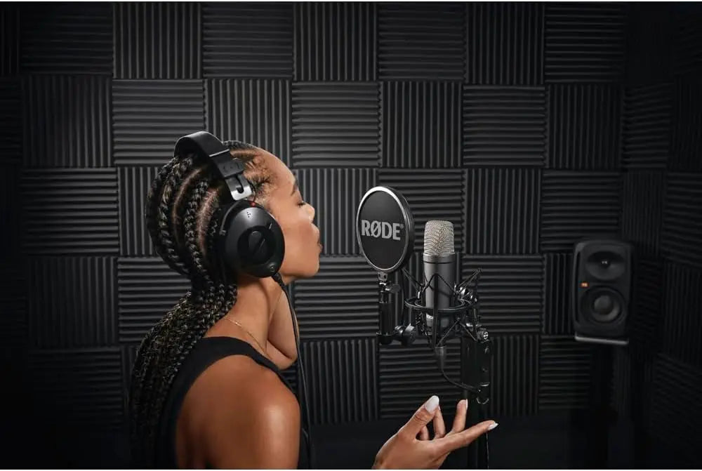 Large-Diaphragm Condenser Microphone with Shock Mount, Pop Filter, XLR Cable for Music, Vocals, Streaming
