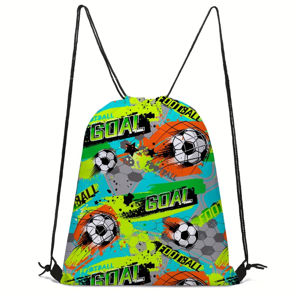 Random 1 casual print colorful drawstring neutral gaming backpack, unisex sports and fitness training storage bag
