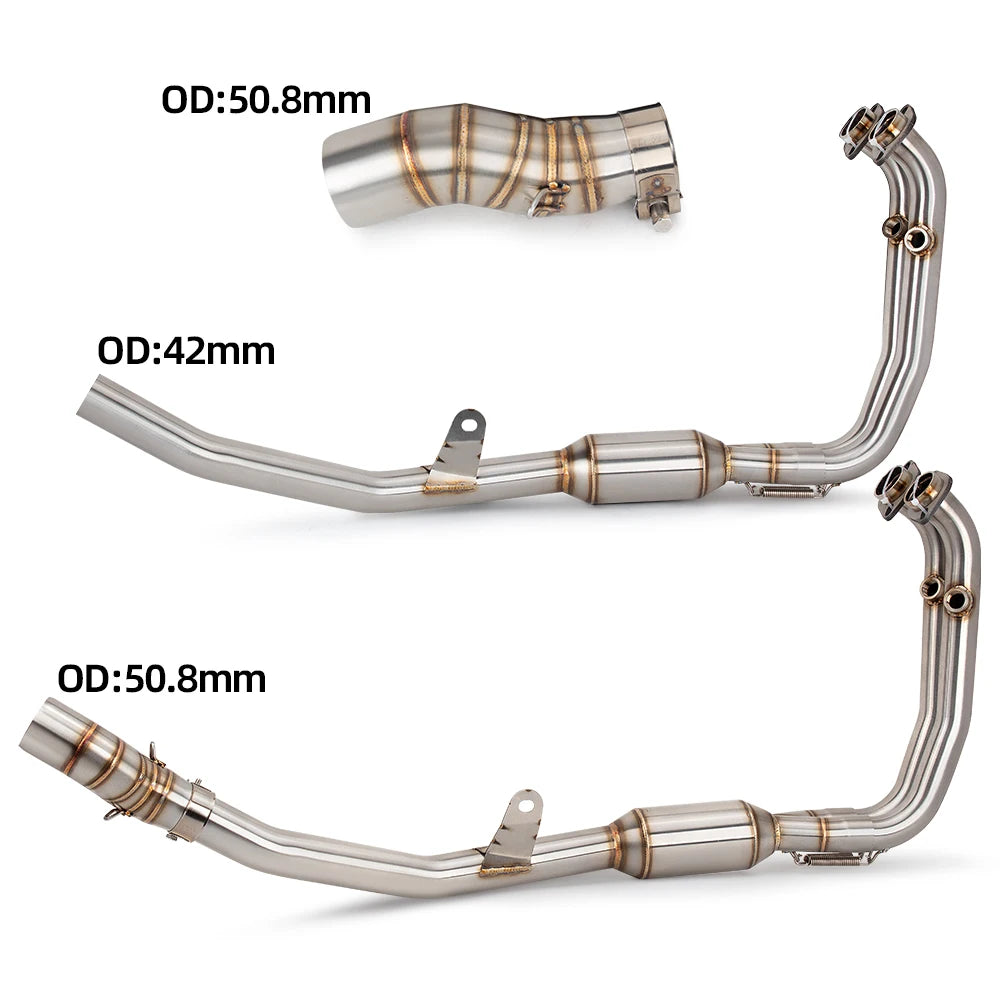 Adventure Motorcycle Exhaust System Modify Front mid Link Pipe Escape Moto Connect 51mm Or Original Muffler for CFMOTO 450MT ADV