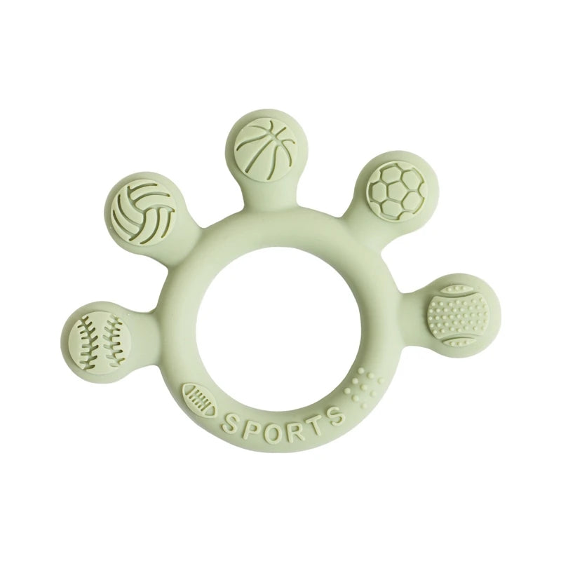 Silicone Teether Ring BPA Free — Baby Chewing Toy | 0-12 Months Gift