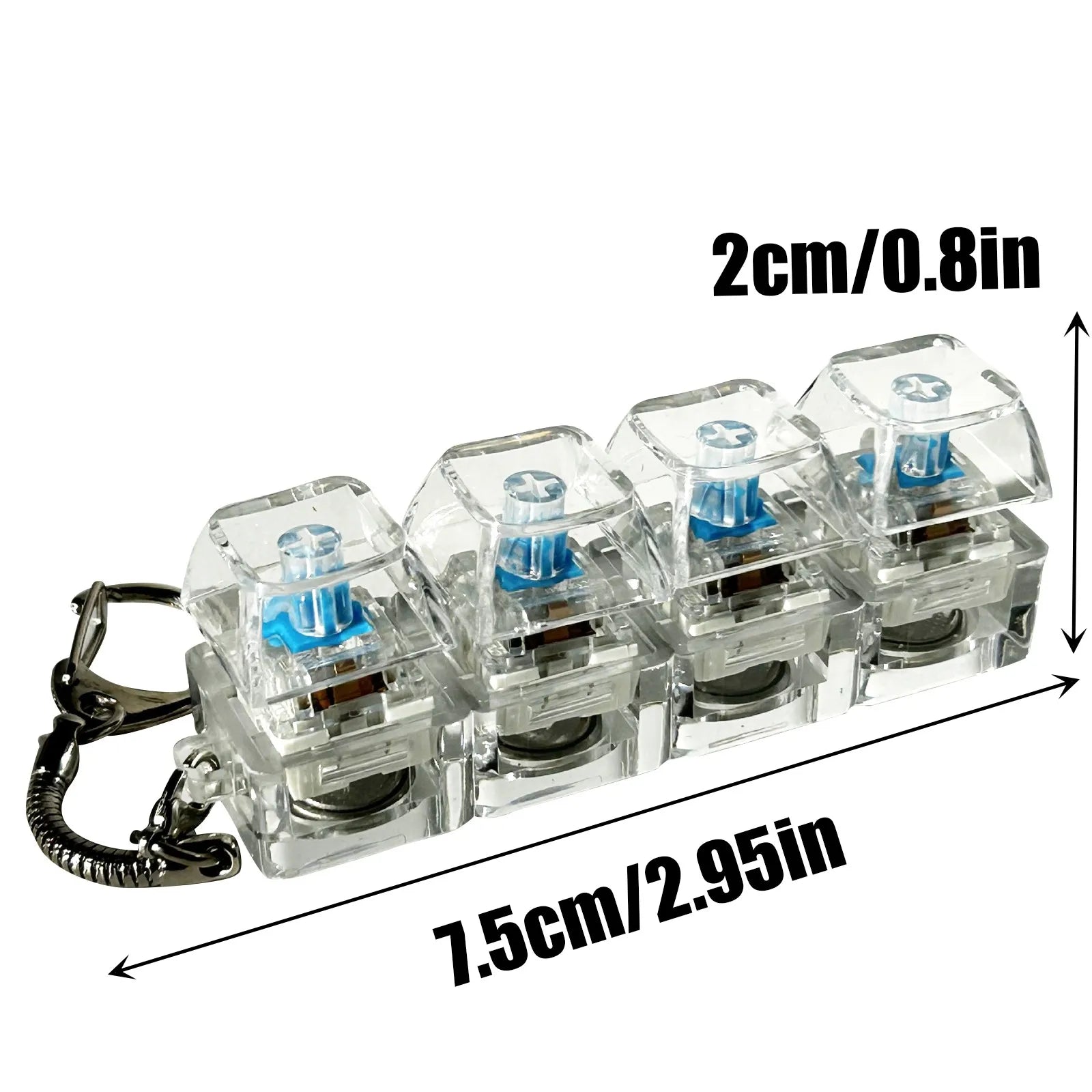 Crystal Keycap Key Bag Pendant Key Height Decompression Toy Luminous Transparent Shaft Decompression Toy Holiday Gift For Friend