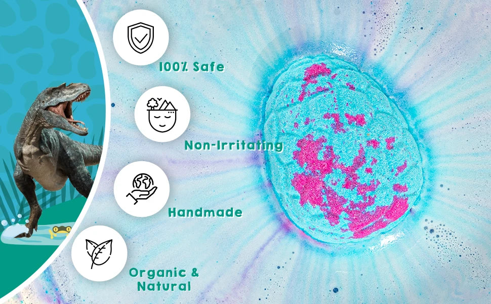 Bath Bombs for Kids with Surprise Toys Inside, 12 Pack Dinosaur Bath Bombs Gift Set