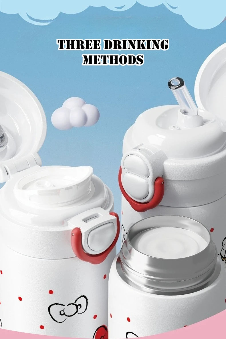X&W 500ML for Sanrio My Melody Thermos Cups Cartoon Stainless Steel Vacuum Flask Student Cute Insulated Water Bottles Kids Cup
