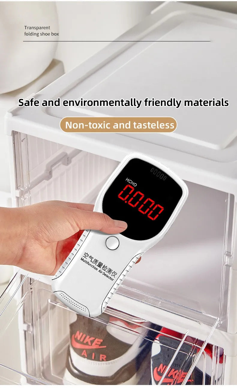 1x/2x Clear Shoes Cabinet Foldable Sneaker Shoes Storage Organizers Dustproof Thickening shoes Boxes High-top Shoe Rack Shelf