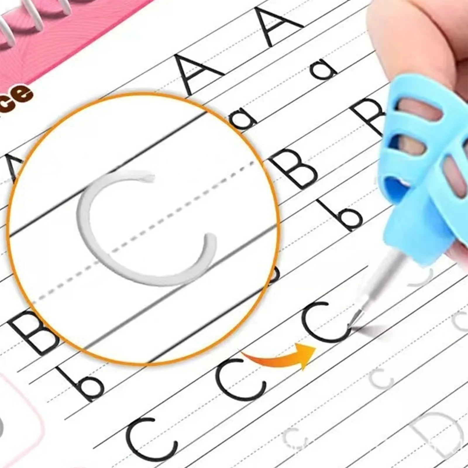 Preschool Letter Tracing Book Reusable Grooved Writing Workbook Set for 3-5 Years Old Kids Early Learning Activity
