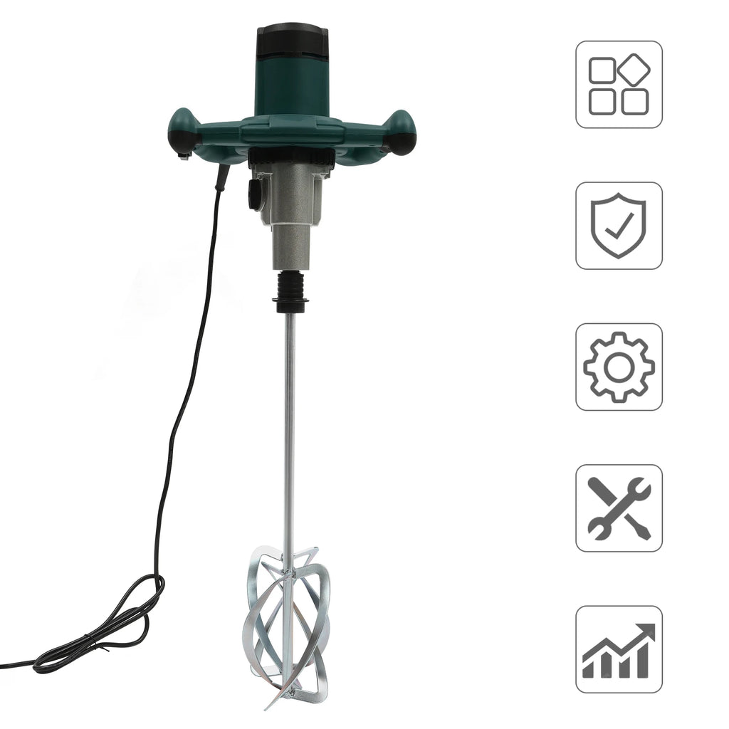 Handheld Paint and Mortar Stirrer Corded Electric 2-Gear Concrete Mixer 6 Speeds Optional Red/Green US/EU Standard 110V