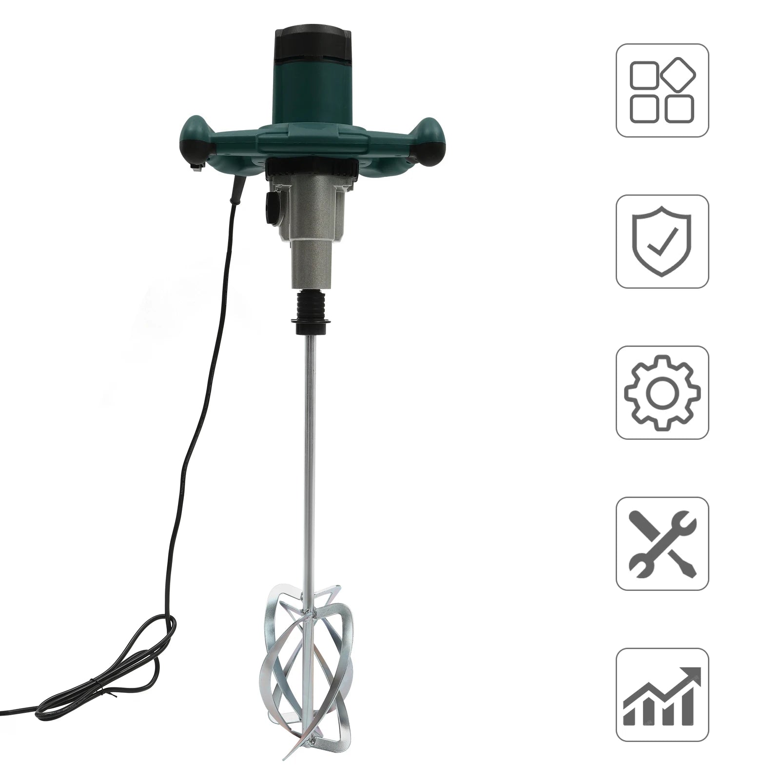 Handheld Paint and Mortar Stirrer Corded Electric 2-Gear Concrete Mixer 6 Speeds Optional Red/Green US/EU Standard 110V