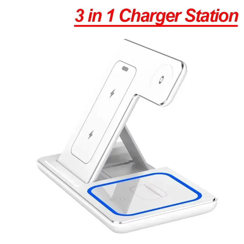 30W Foldable 3-in-1 Wireless Charging Dock | iPhone 17/16/15 + iWatch + AirPods Pro