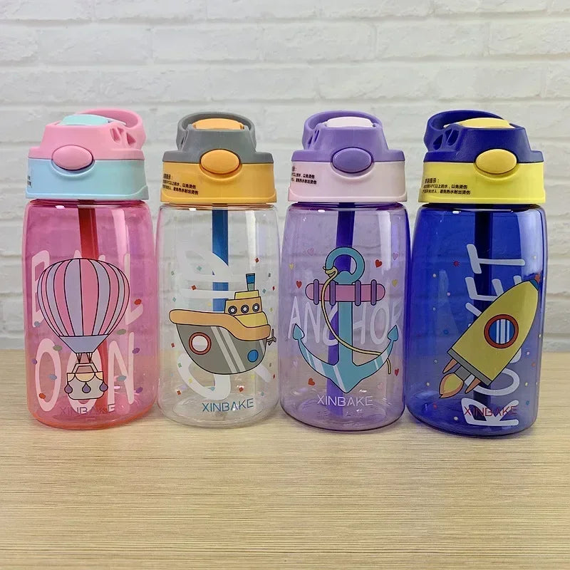 Vaso Sippy Cartoon para Niños con Pitillo | Antiderrame | Portátil Exterior 🍼