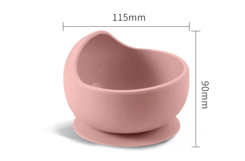 Set de Vajilla de Silicona para Bebé | Bol, Plato, Vaso, Cuchara y Tenedor 🍼