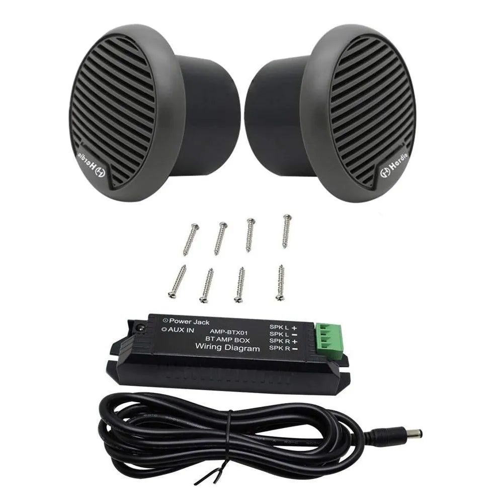 Herdio 160W 3 Inch Marine Boat Waterproof Speakers Motorcycle bluetooth Speaker Audio Stereo System For ATV UTV Outdoor (Gray)