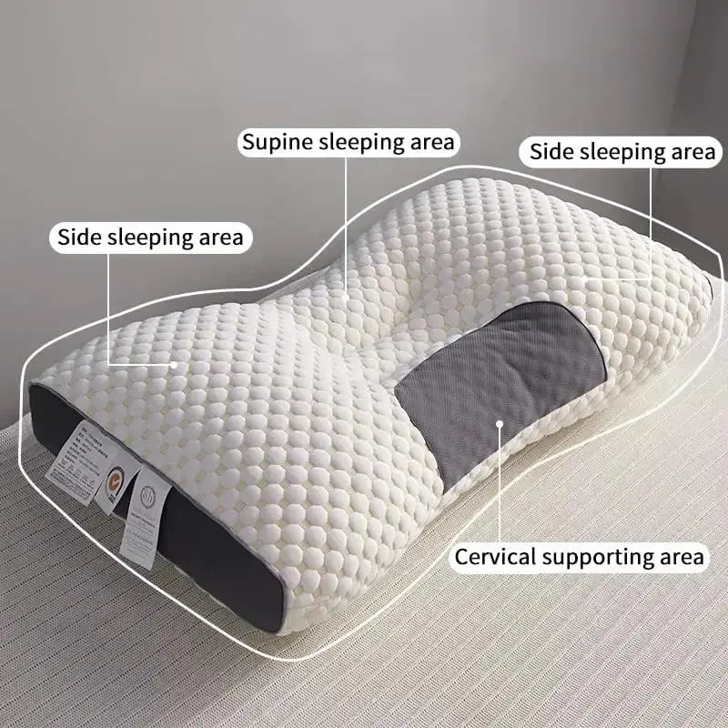 Set of two knitted cotton neck pillows, soft home pillows, dual-purpose support for side and back sleeping. Bedding gift.