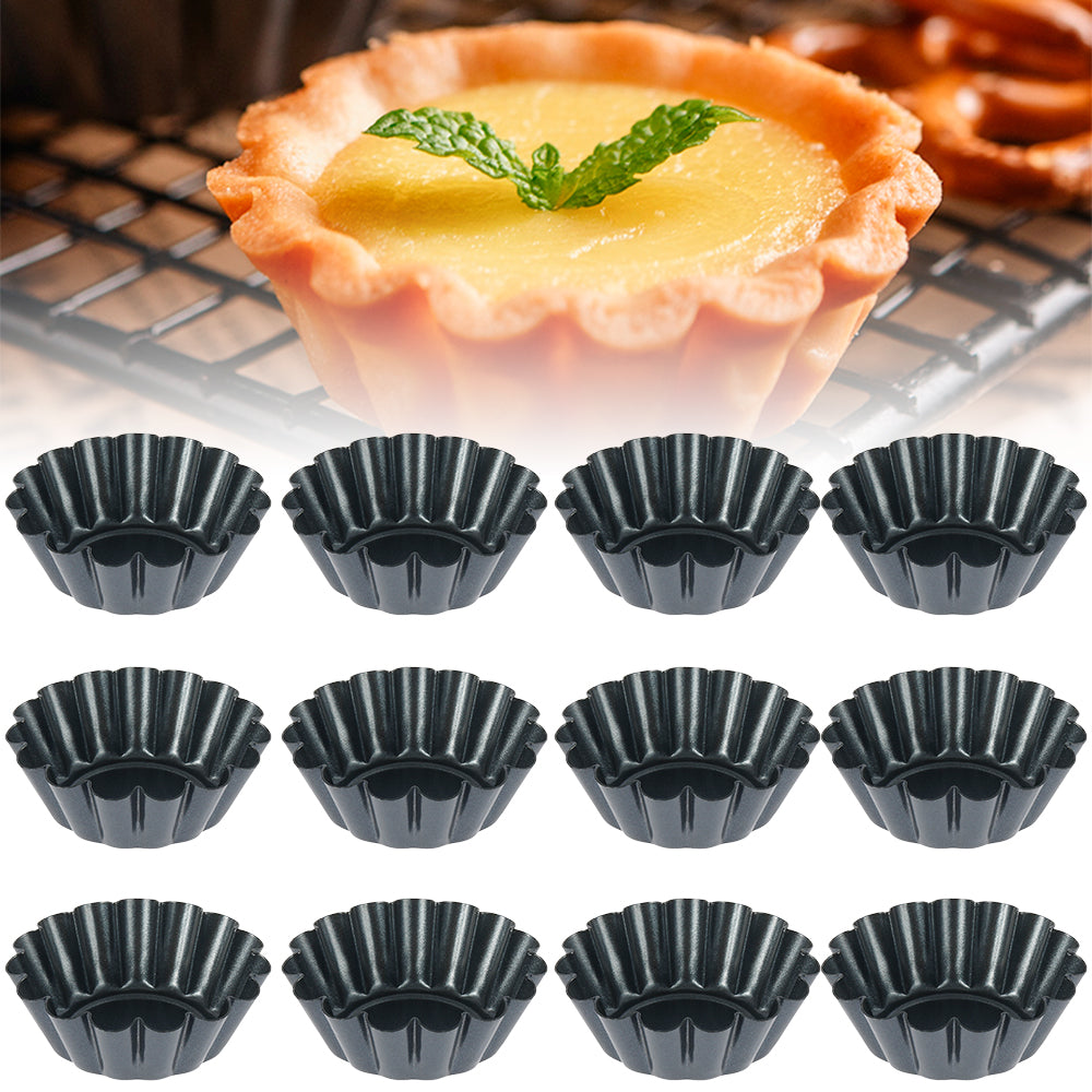 12pcs Moldes Antiadherentes para Tarta, Quiche y Flan | Pizza y Muffins 🍕