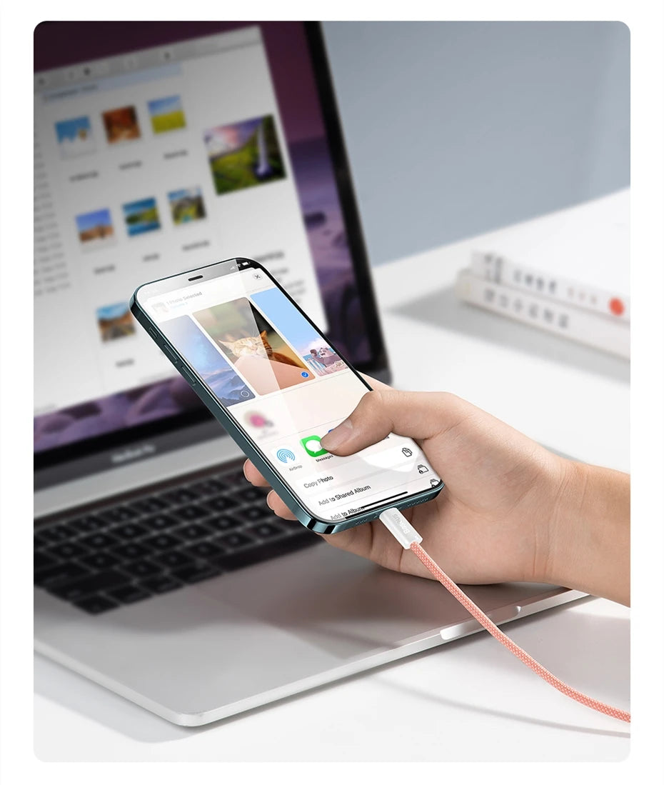 Baseus Cable USB-C 20W PD 3A | Trenzado | 0.5m/1m/2m | iPhone 14/13/12/11 Pro Max, iPad y MacBook