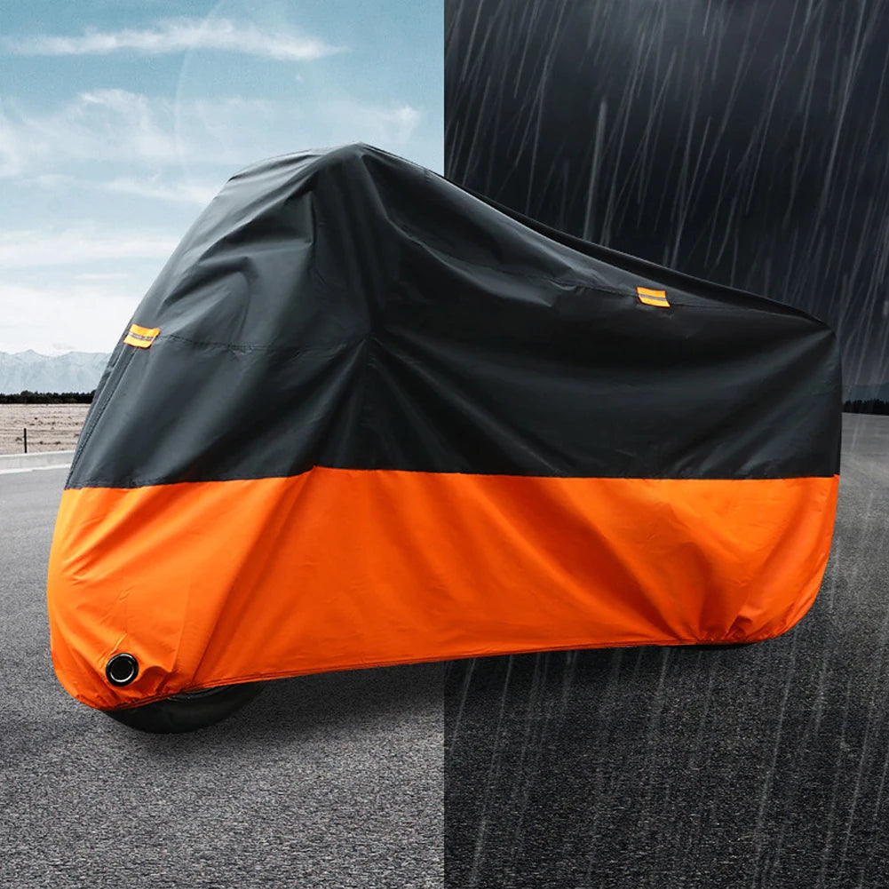 Motorcycle Cover Waterproof Dustproof Wear-Resistant Fabric Motorbike Cover Motors Dust Rain UV Protector Cover for All Season
