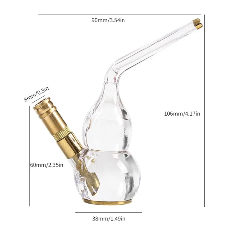 Portable Acrylic gourd water Smoking Pipe Microfilter Fashion Cigarette filter Reusable Washable Tobacco Pipe Smoke Accessories