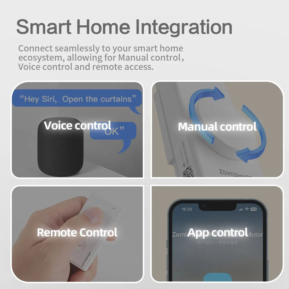 Zemismart Electric Honeycomb Shade Roller Blinds Driver Matter Thread Works with Alexa HomeKit Google Home Assistant SmartThings