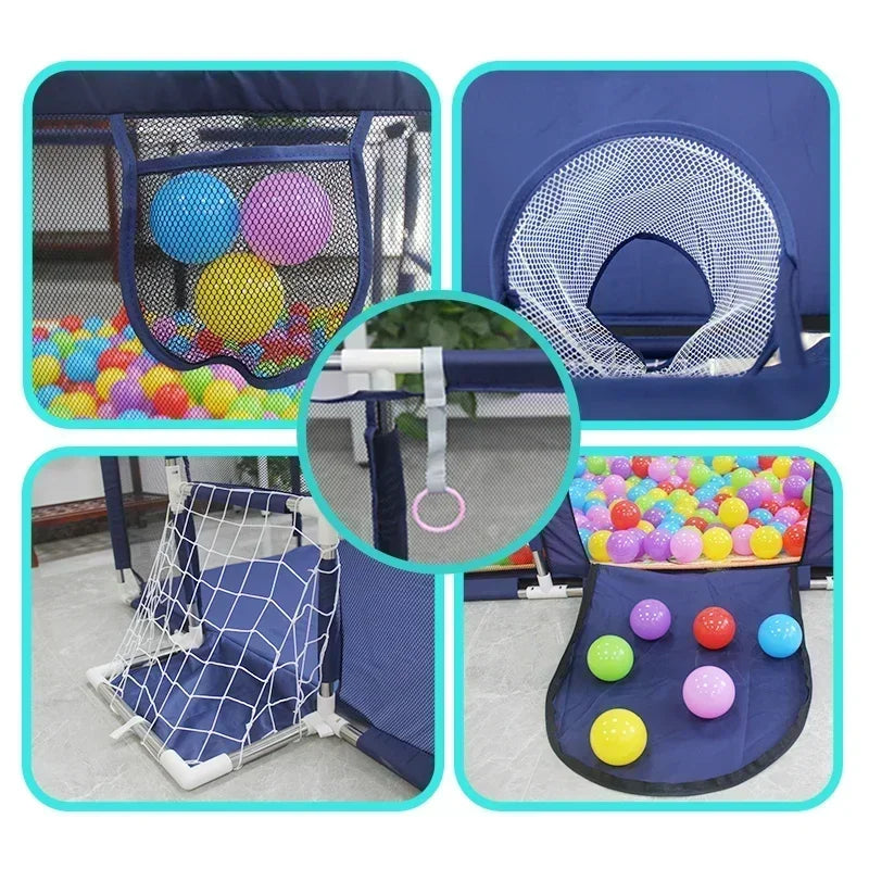 Corralito Parque Infantil para Bebés | Tubos de Acero Reforzado | Caja de Pelotas