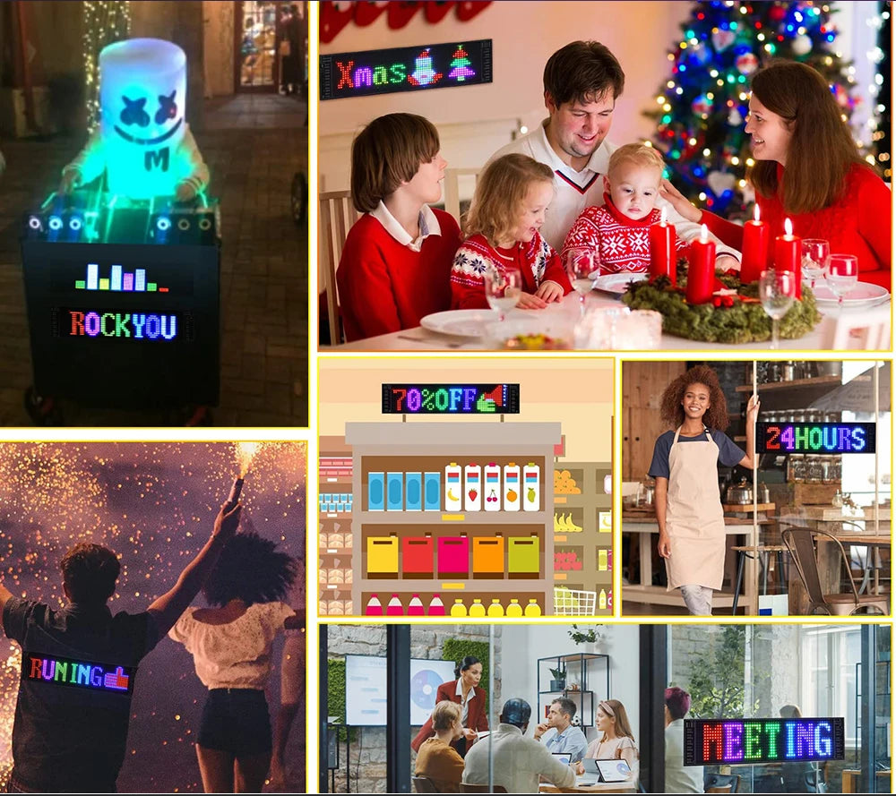 Panel LED RGB GCTECHING Programable | Bluetooth App | Texto Desplazable | Camión y Coche | DIY - Firu Total Sales