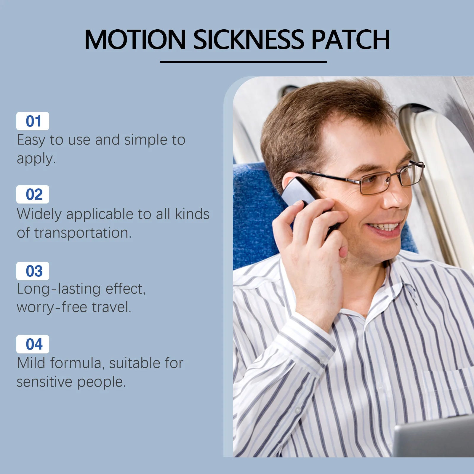 Herbal Motion Sickness Patch Effective Ease Carsick Airsick Suitable Travel Trip Comfortable Use Motion Sickness Relief Sticker