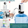 USB Water Bottle Pump for 5 Gallon Jug | Automatic Hands-Free Dispenser for Camping, Office & Home
