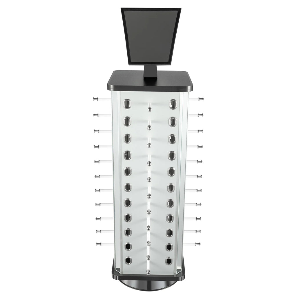 44 Pairs Rotating Eyeglasses Display Stand with 2 Mirrors 86cm Large Capacity Freestanding Sunglass Holder for Shops