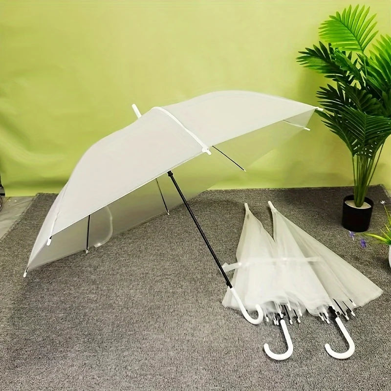 5-12pcs Frosted Transparent 90cm Umbrella Bulk Sets Woman Ultralight Metro Stations Wedding Travel 8 Bones Long Handle Umbrellas