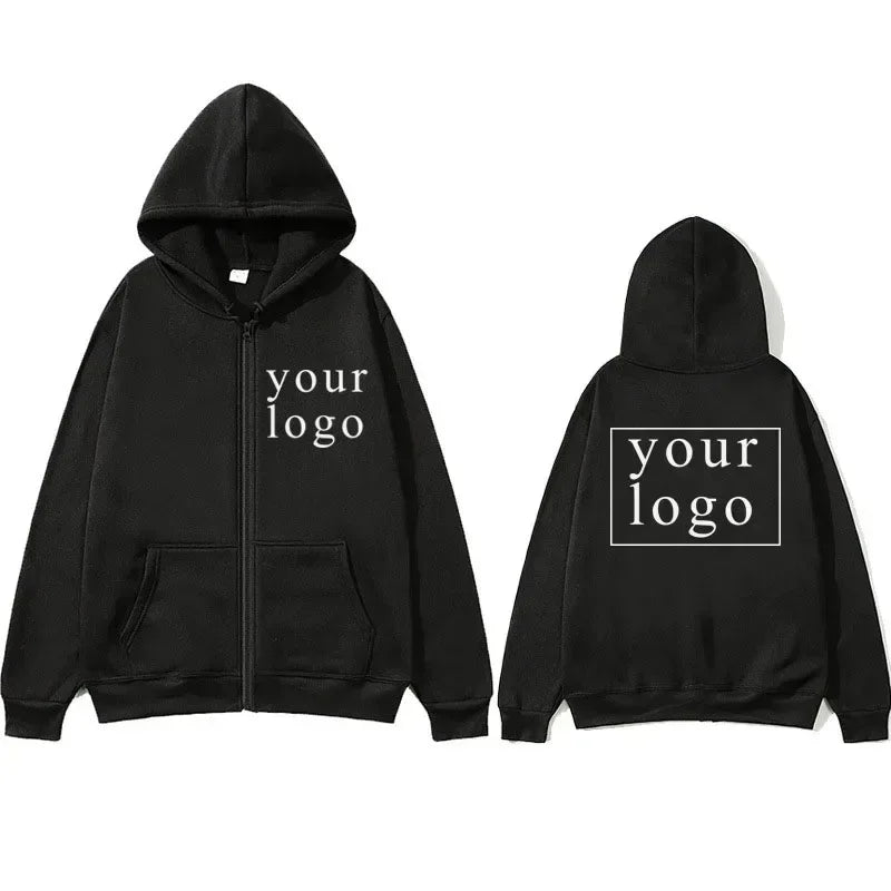 Hoodie Cardigan con Cremallera DIY 2025 | Logo Personalizado | Hombre y Mujer 👕