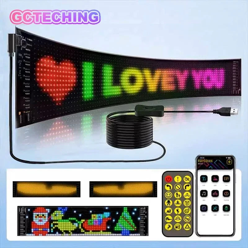 Panel LED RGB GCTECHING Programable | Bluetooth App | Texto Desplazable | Camión y Coche | DIY - Firu Total Sales