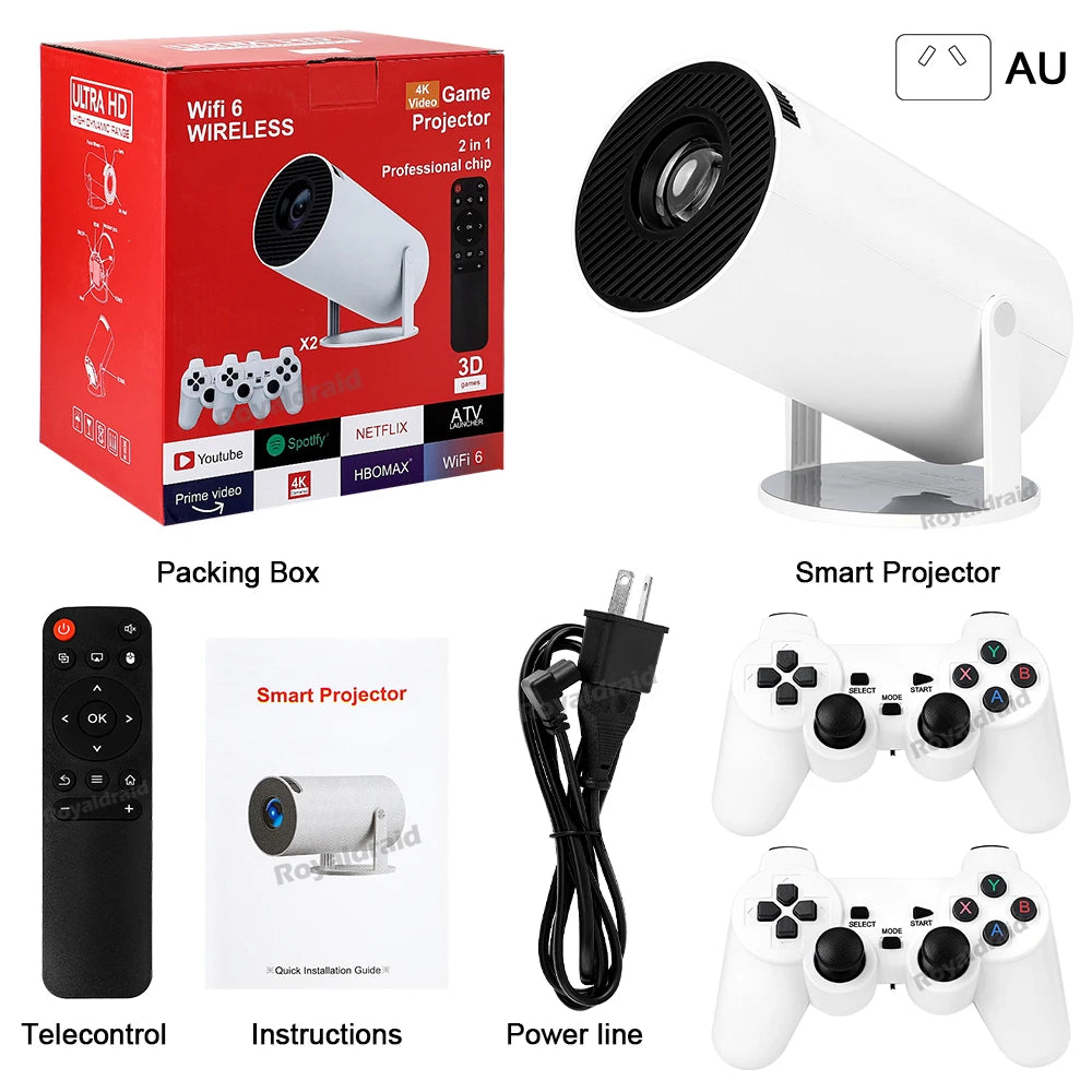 Proyector Gaming P90 Max HeroAngel | 4K 1080P | Android 11 | 19000+ Juegos | 2 Controles Inalámbricos - Firu Total Sales