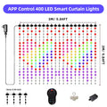 Smart Curtain Lights, 9.8 X 9.8Ft LED Curtain Lights, 400LEDs RGB Color Changing APP Programmable DIY Music-Sync String Lights F - Firu Total Sales