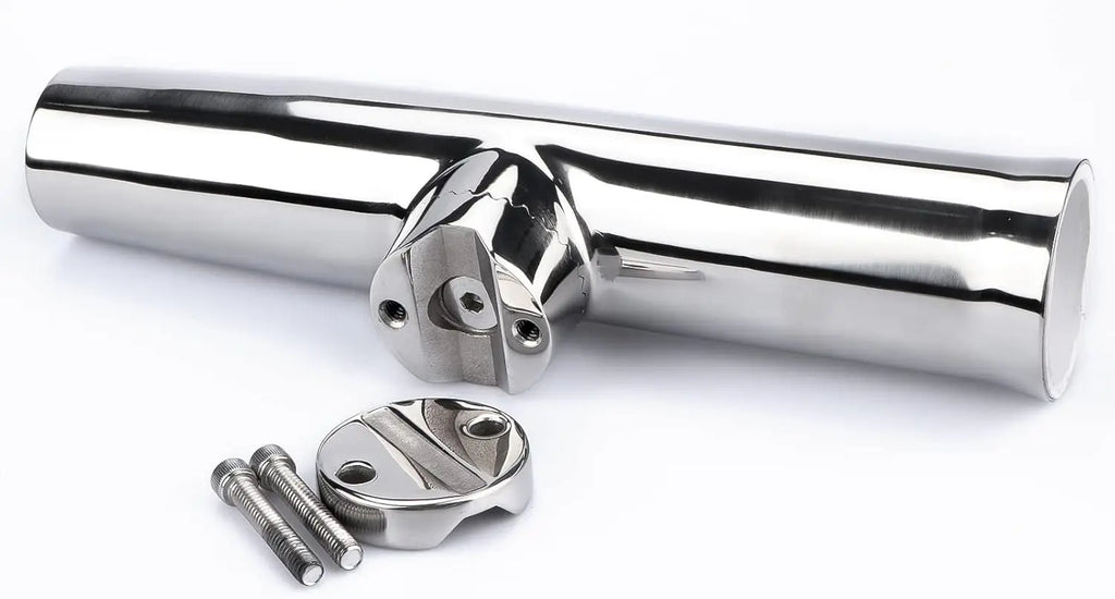 2PCS Adjustable Fishing Rod Holders, 316 Stainless Steel Clamp for 7/8" to 1" Rail, Tournament Style