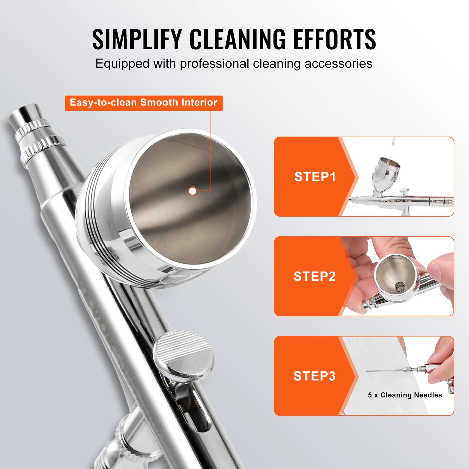 SucceBuy Airbrush Gun Dual Action Gravity Feed 0.3 mm and 0.5 mm Nozzles Airbrush Kit with 2/7/12ml Copper Cups and Cleaning