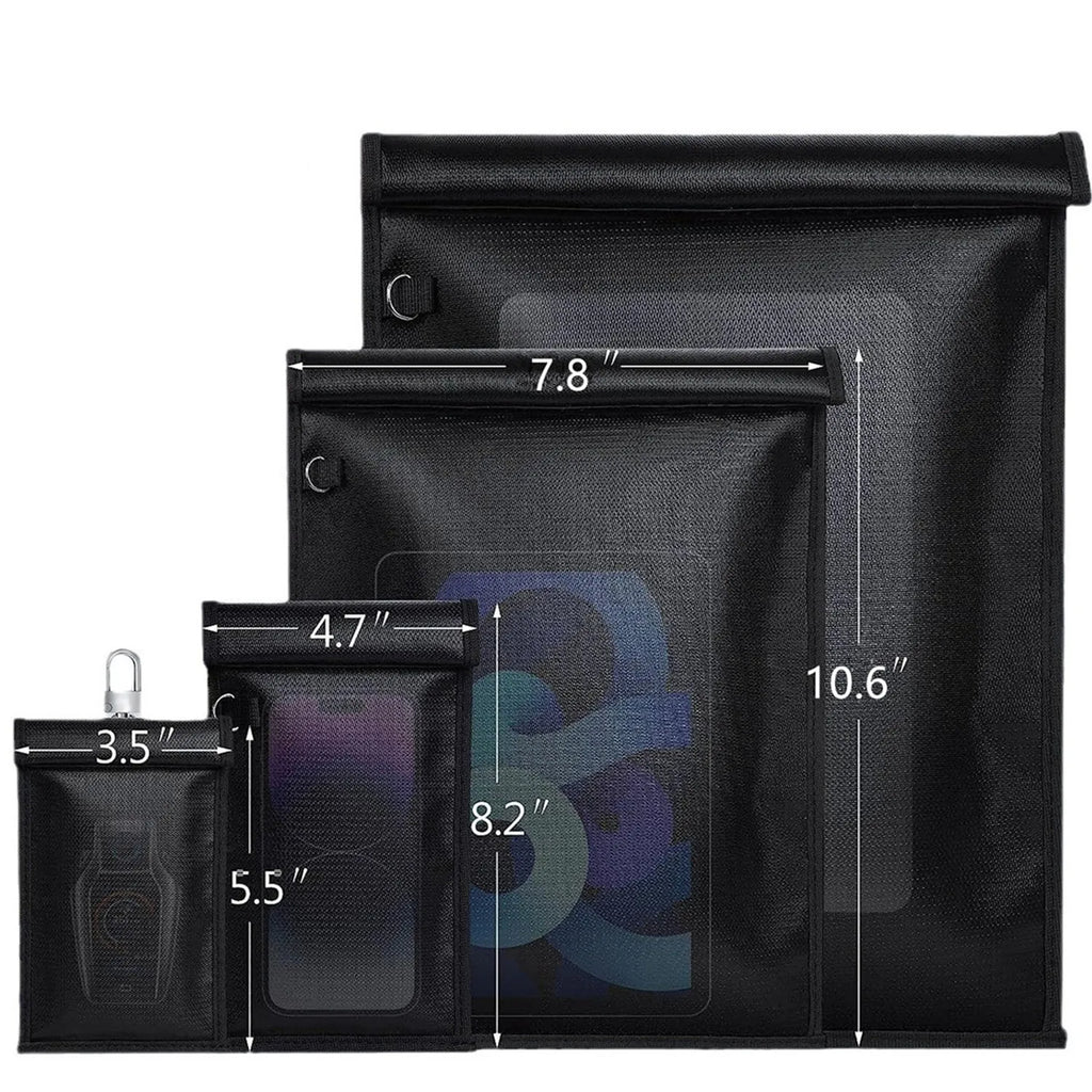 Car Key Signal Blocker Bag Waterproof Fireproof RFID Blocking Pouch Faraday Bag for Car Keys Phone Wallet Anti-Theft Protection